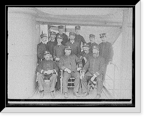 Historic Framed Print, U.S.S. Maine, group of officers,  17-7/8" x 21-7/8"