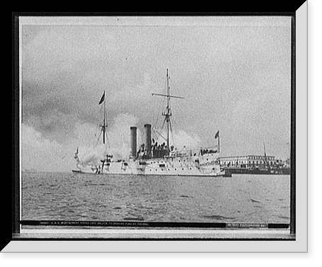 U.S.S. MONTGOMERY firing last salute to Spanish flag at Havana Classic, Vintage Poster