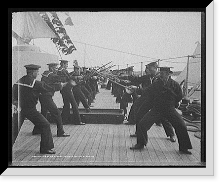 U.S.S. New York, single stick exercise, Antique Poster