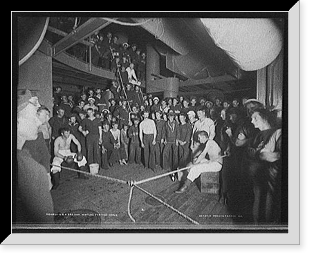 U.S.S. Oregon, waiting for the gong, Historic Print