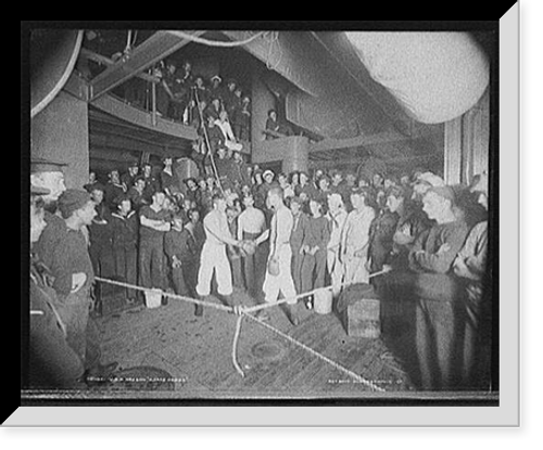Historic Framed Print, U.S.S. Oregon, shake hands,  17-7/8" x 21-7/8"