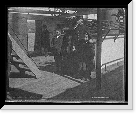 U.S.S. Raleigh, a visit from the family, Vintage Print