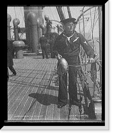 U.S.S. Raleigh, New York or bust, Antique Print