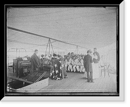 U.S.S. Texas, presentation of cross and badge to Ensign Gherardi by the King's daughters, Aug. 8, 1897, Antique Wall Art