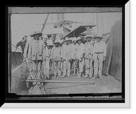 Spanish prisoners an sic board collier Abarenda at Guantanamo, June 14, 1898, Vintage Print