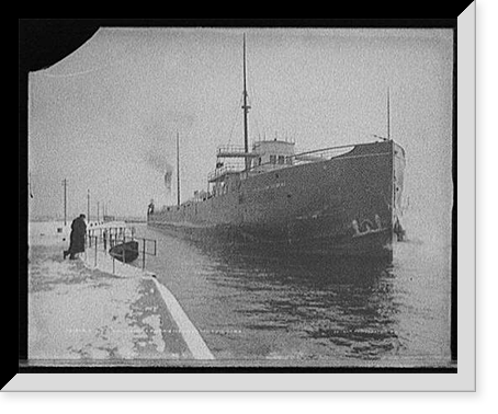 Str. Sir Wm. Siemens passing the locks, Sault Ste. Marie, Vintage Wall Art