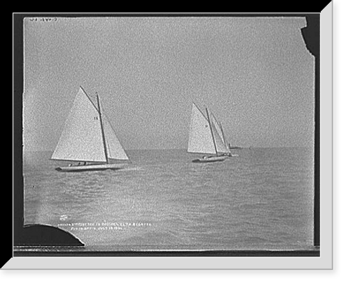 Historic Framed Print, Start of the 18-footers, I.L.Y.A. [Inter-Lake Yachting Association] regatta, Put-in-Bay, O[hio],  17-7/8" x 21-7/8"