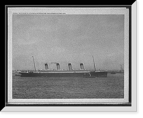 Historic Framed Print, White Star [Line] S.S. Olympic entering New York Harbor on first trip,  17-7/8" x 21-7/8"