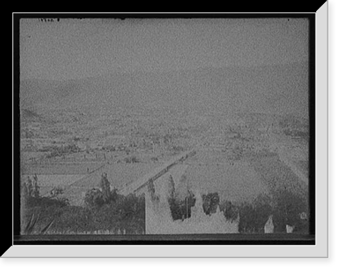 Historic Framed Print, [Latin American townscape in valley],  17-7/8" x 21-7/8"