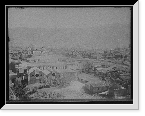 Historic Framed Print, [Latin American cityscape in valley],  17-7/8" x 21-7/8"