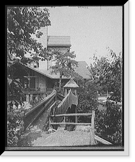 Lake Mohonk Mountain House, N.Y., rustic bridge, Vintage Wall Art