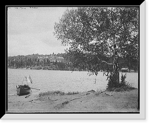 Historic Framed Print, [Lower Saranac Lake, the [Hotel] Ampersand, Adirondack Mtns., N.Y.],  17-7/8" x 21-7/8"