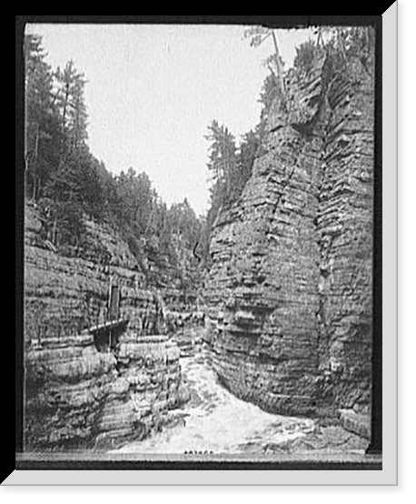 Historic Framed Print, Hell Gate and Jacob's Ladder, Ausable Chasm,  17-7/8" x 21-7/8"