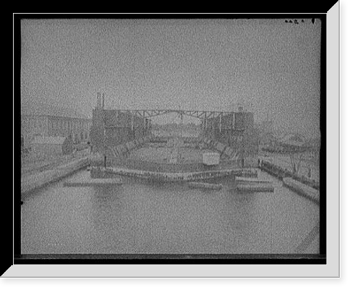 Historic Framed Print, [Floating dry dock, Pensacola, Fla.],  17-7/8" x 21-7/8"