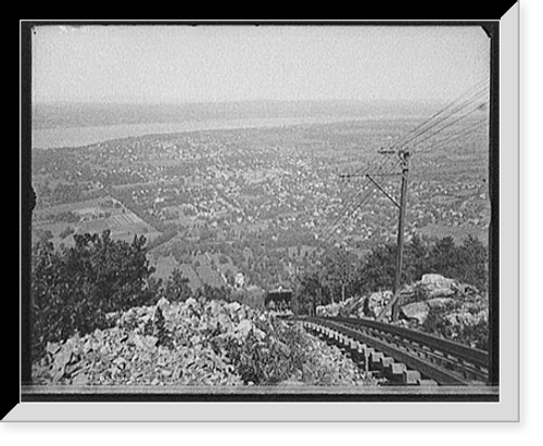 Historic Framed Print, [Mount Beacon Inclined Railway, looking down,Fishkill-on-the-Hudson, N.Y.],  17-7/8" x 21-7/8"