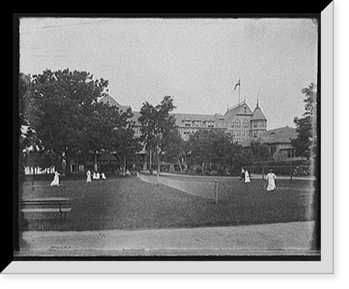 Historic Framed Print, [Manhasset, tennis at Manhanset House, Shelter Island, N.Y.],  17-7/8" x 21-7/8"