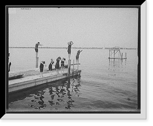 Historic Framed Print, [Manhasset, bathing at Manhanset House, Shelter Island, N.Y.],  17-7/8" x 21-7/8"