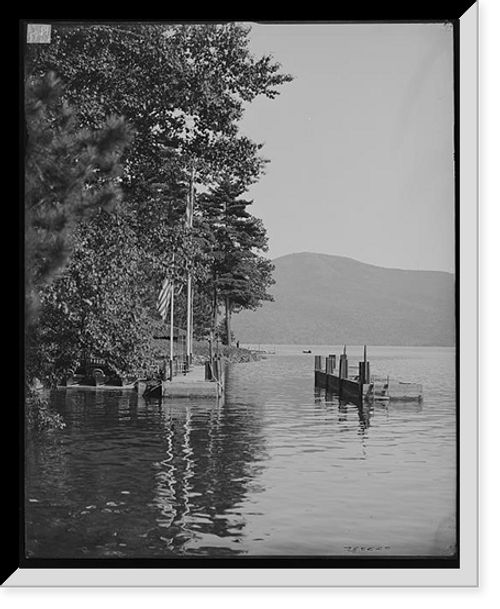 Historic Framed Print, [A Boat landing, Lake George, N.Y.],  17-7/8" x 21-7/8"