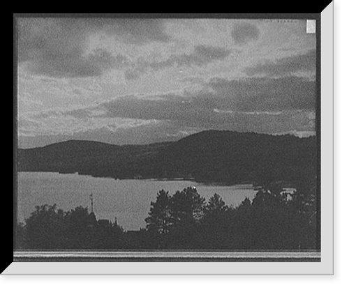 Historic Framed Print, [Green Island, sunset from the Sagamore, Lake George, N.Y.],  17-7/8" x 21-7/8"