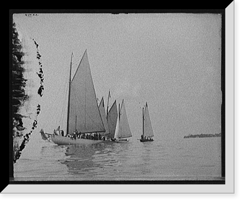 Historic Framed Print, [Sailing yachts becalmed],  17-7/8" x 21-7/8"