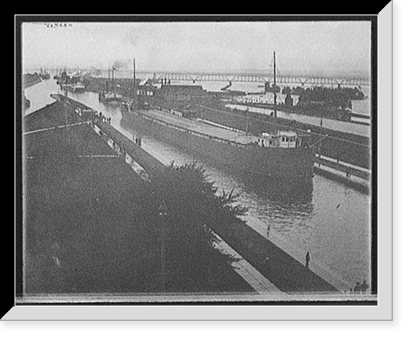 Str. Augustus B. Wolvin in Poe Lock, Sault Ste. Marie, Mich, Historic Print