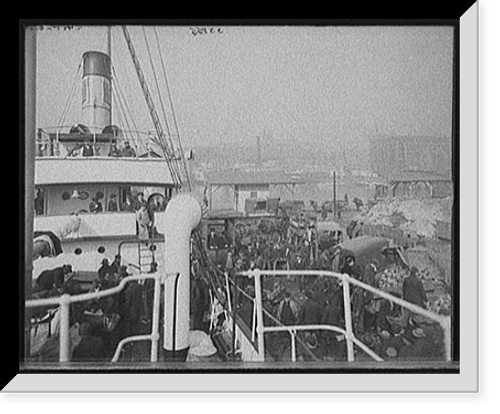 Historic Framed Print, [Unloading a banana steamer, Baltimore, Maryland],  17-7/8" x 21-7/8"