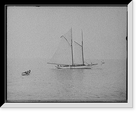 Yacht Ivanhoe, going aboard, Asbury Park, N.J, Antique Print