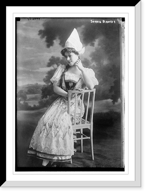 Historic Framed Print, Sophie Brandt in costume, seated,  17-7/8" x 21-7/8"