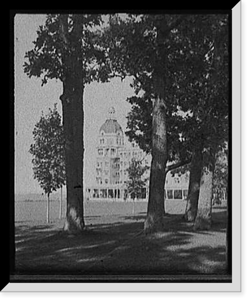 Historic Framed Print, [Poland Spring House, hotel vista through the trees, Poland Spring, Me.],  17-7/8" x 21-7/8"