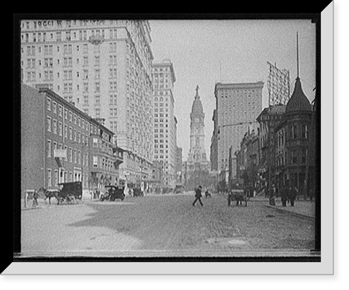 Historic Framed Print, [Philadelphia, Pa., Broad St. north from Locust],  17-7/8" x 21-7/8"