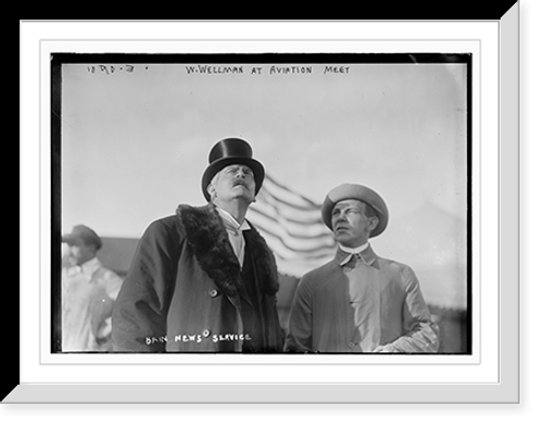 Historic Framed Print, W. Wellman with unidentified gentleman at aviation meet,  17-7/8" x 21-7/8" Historic Framed Print, W. Wellman with unidentified gentleman at aviation meet,  17-7/8" x 21-7/8"