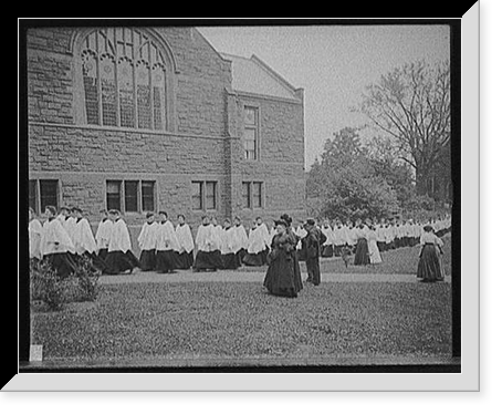 Vested choir marching to chapel, Mount Holyoke College, South Hadley, Mass, Antique Poster
