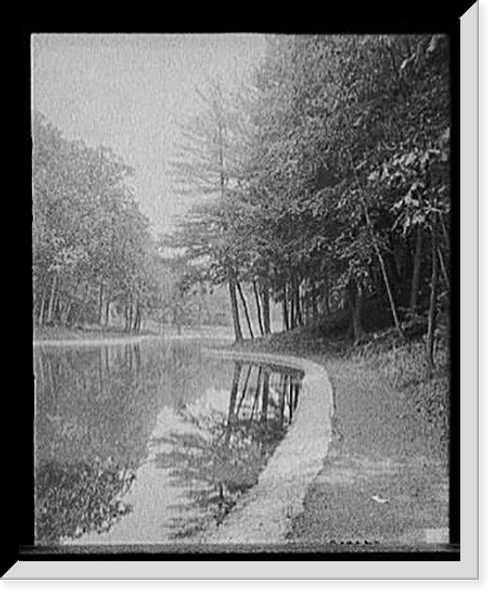 Historic Framed Print, [Mirror Lake, Forest Park, Springfield, Mass.],  17-7/8" x 21-7/8"
