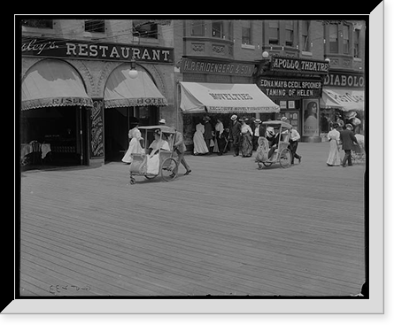 Rolling chairs on the boardwalk, Atlantic City, N.J, Vintage Poster