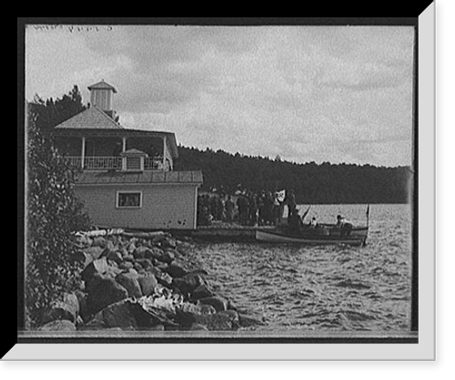 Historic Framed Print, [Saranac Lake, the Algonquin boat house, Adirondacks, N.Y.],  17-7/8" x 21-7/8"