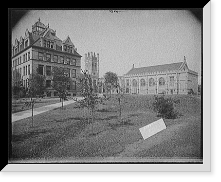 Mandel Assembly Hall to right, Botany Building (Hull Biological Laboratories) to left, University of Chicago,Chicago, Ill. Classic, Vintage Poster