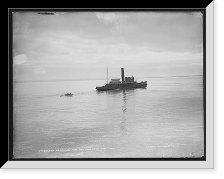 Tug receiving mail and pilots for New York - 2, Antique Poster