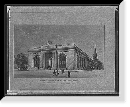 Proposed new building for State Savings Bank, Detroit, Antique Poster