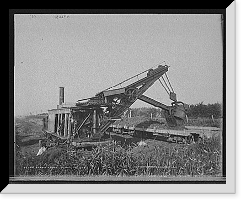 Historic Framed Print, Steam shovel at Cayuga, Ill.,  17-7/8" x 21-7/8"