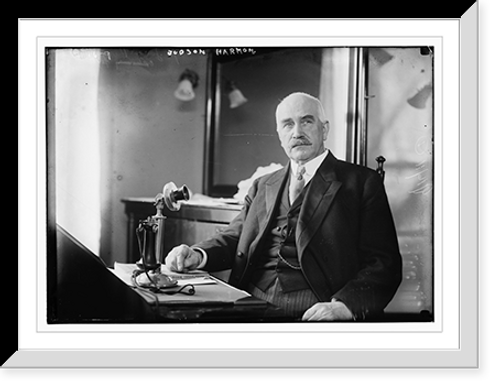 Historic Framed Print, Judson Harmon seated at desk,  17-7/8" x 21-7/8"