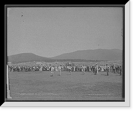 Taylor putting on the fifth green, Mount Pleasant House, White Mountains, Antique Wall Art