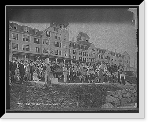 Historic Framed Print, Taylor driving from first tee, afternoon match, Mount Pleasant House, White Mountains,  17-7/8" x 21-7/8"