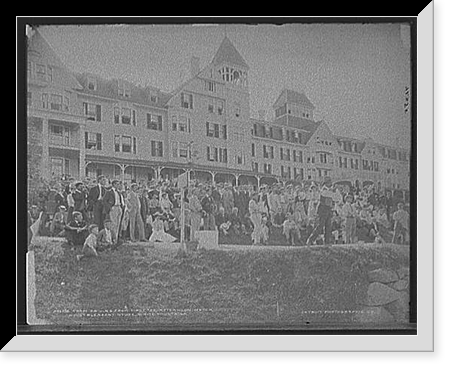 Historic Framed Print, Thom driving from first tee, afternoon match, Mount Pleasant House, White Mountains,  17-7/8" x 21-7/8"