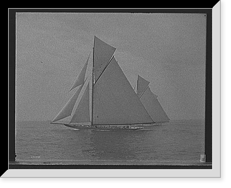 Historic Framed Print, [Yachts Constitution and Independence 3 minutes after start],  17-7/8" x 21-7/8"