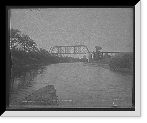 Historic Framed Print, Bridge over Vermillion [sic] River at Streator, Ill.,  17-7/8" x 21-7/8"