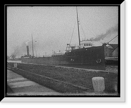 Freighter Frederick B. Wells in canal, Antique Wall Art