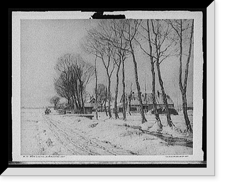 Snow clad fields in morning light, Vintage Wall Art