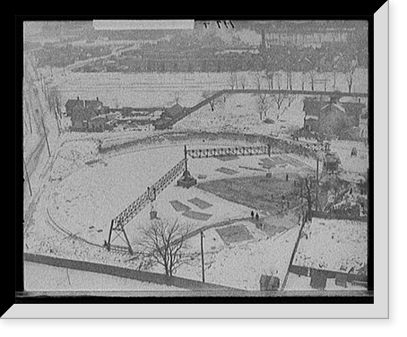 Historic Framed Print, [Foundation for new gas holder, Detroit City Gas Co.],  17-7/8" x 21-7/8"