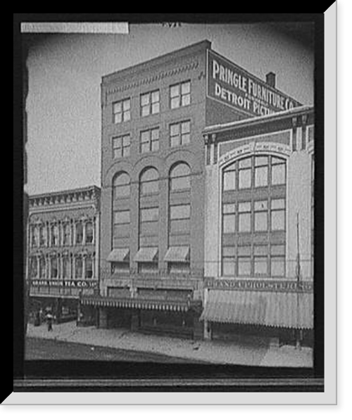 Historic Framed Print, Pringle Furniture [Co. building, Detroit, Mich.],  17-7/8" x 21-7/8"