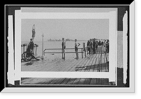 Historic Framed Print, [Afternoon plunge, Saint Clair Flats, Mich.],  17-7/8" x 21-7/8"